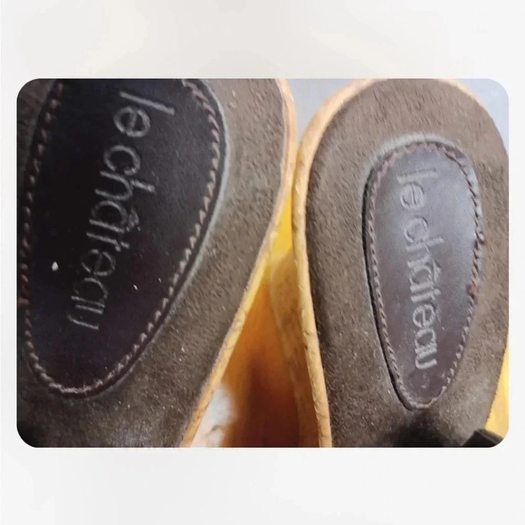 Le Chateau Brown Sling Back Wedge Heels Size 9 - Picture 7 of 7
